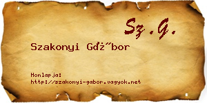 Szakonyi Gábor névjegykártya