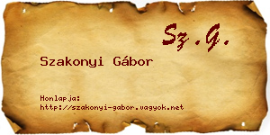 Szakonyi Gábor névjegykártya